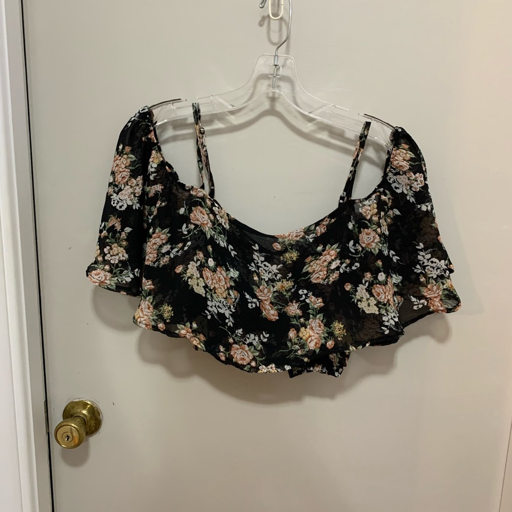 Leith Dark Floral crop top